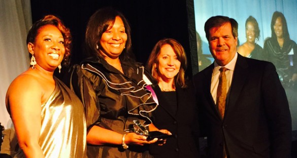 L-r: Lolita Toney, Athena Awards chair; Katherine Brown, Athena Young Professional Leadership Award recipient; First Lady of Tennessee Crissy Haslam; and Nashville Mayor Karl Dean.