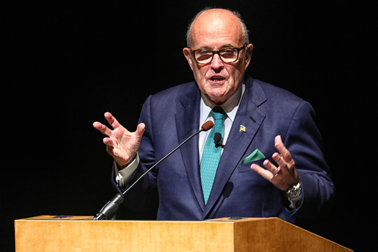 Rudy Giuliani addressed Vanderbilt's Impact Symposium on March 18. (John Russell/Vanderbilt)
