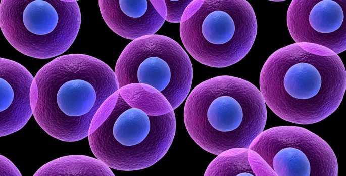 concept of cells rendered in purple