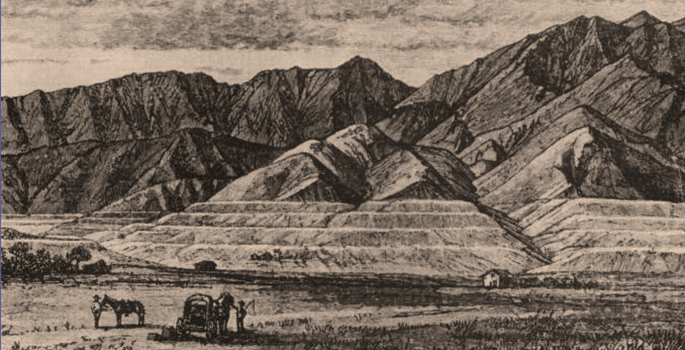 Drawing made in 1879 as part of an early general-geology study