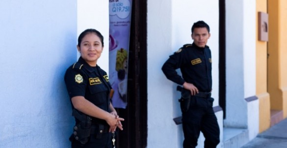 policewoman and policeman on Guatemala street