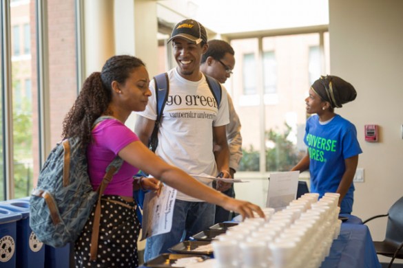 Students visit the Bishop Joseph Johnson Black Cultural Center Sept. 3. (Daniel Dubois/Vanderbilt)