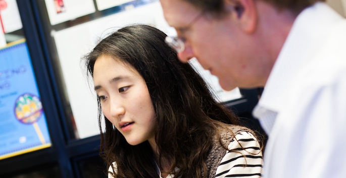 Eunice Jun and Ted Fischer working