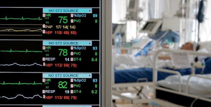 ICU monitor and bed