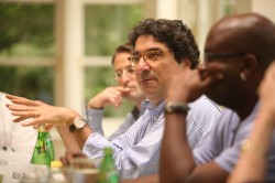 Chancellor Nicholas S. Zeppos (center) will lead an executive committee of faculty to discuss ideas and plan for the future of Vanderbilt. (Daniel Dubois/Vanderbilt)