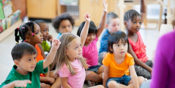 preschool children in classroom