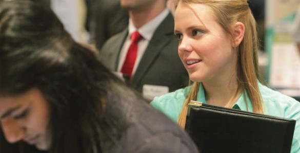 The Center for Student Professional Development hosts industry career days so that Vanderbilt students can meet with prospective employers. (Steve Green/Vanderbilt)