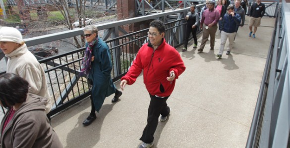 The Vanderbilt community observes National Walking Day on April 3. (Steve Green/Vanderbilt)