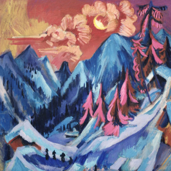 "Winter Landscape in Moonlight" by Ernst Ludwig Kirchner, 1919. Oil on canvas. (Detroit Institute of Arts)