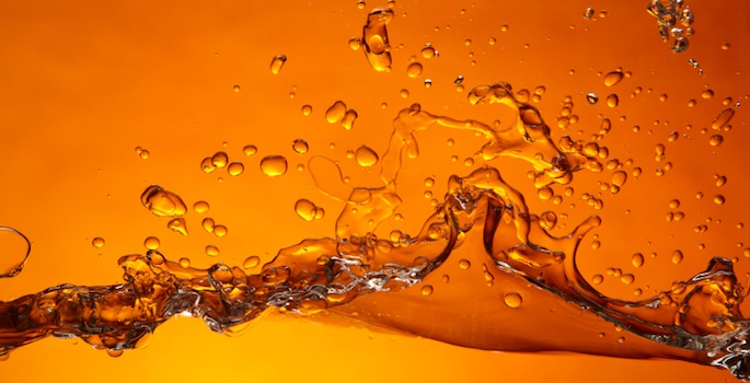 Orange water splash
