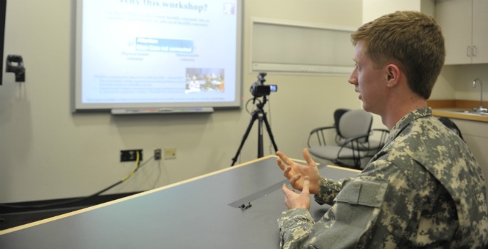 Soliders in mental health training