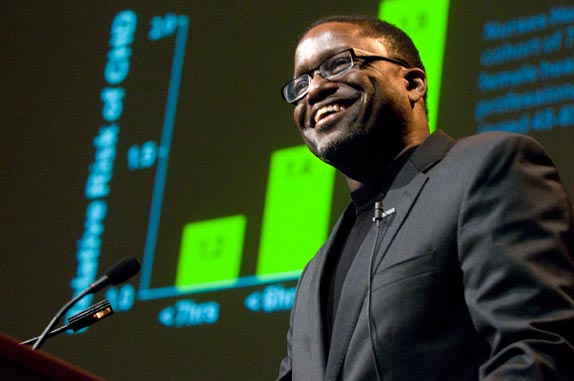 Gary Gibbons, of Morehouse School of Medicine, gave this year’s Dolores C. Shockley Lecture. (Mary Donaldson / Vanderbilt)