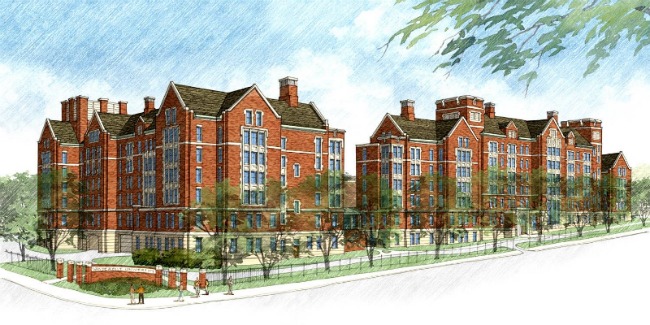 Artist's rendering of the new residential college at Kissam