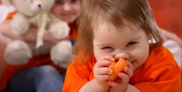 Little girl with Down syndrome