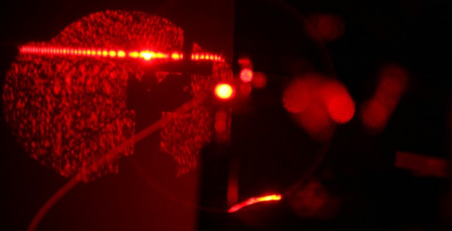Patterns created by red laser in backscattering interferometer