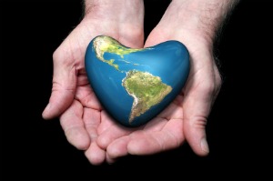 Heart shaped Earth graphic
