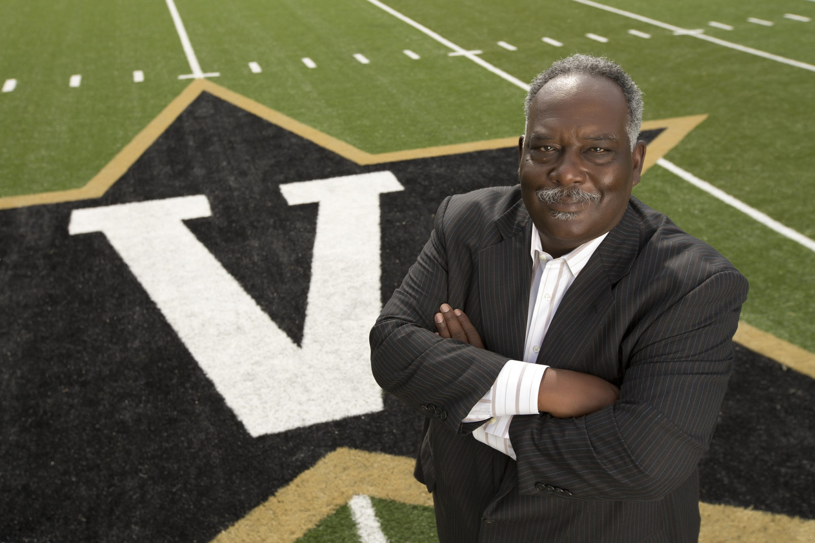 David Williams II smiling on the football field (Vanderbilt)