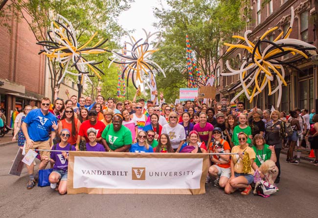 Vanderbilt’s Office of LGBTQI Life invites the Vanderbilt community to walk in the 2019 Nashville Pride Parade on Saturday, June 22, beginning at 10 a.m. at Broadway and 8th Avenue in downtown Nashville. (Vanderbilt University)