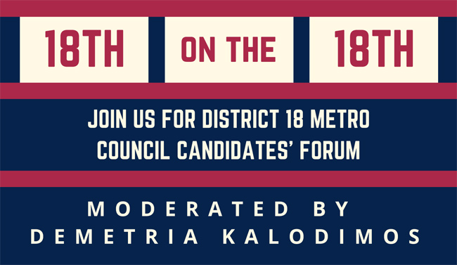 Metro Council District 18 candidates' forum June 18