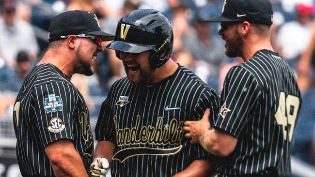 Vanderbilt senior Stephen Scott crushed two home runs and right-handed freshman pitcher Kumar Rocker was elusive as the Commodores advanced with a 6-3 win against Mississippi State at TD Ameritrade Park on Wednesday, moving to within one win of the College World Series finals.