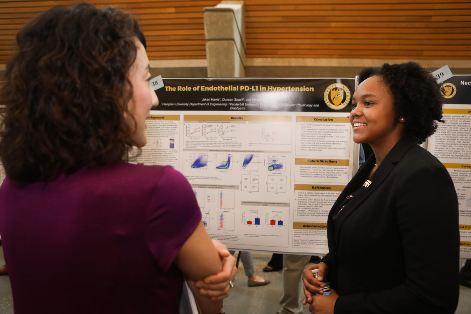 Student presenting at the 17th Annual student research symposium at the Engineering and Science Building (Susan Urmy/Vanderbilt)