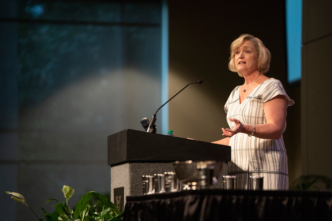 Faculty development will continue to be a strong priority for Wente in her role as interim chancellor. (Joe Howell/Vanderbilt) 