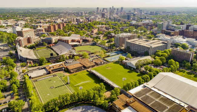 Aerial view of Vanderbilt athletic fields (Vanderbilt University)