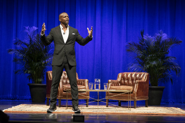 Actor and activist Terry Crews spoke with humor and passion about his life story (Joe Howell/Vanderbilt University)