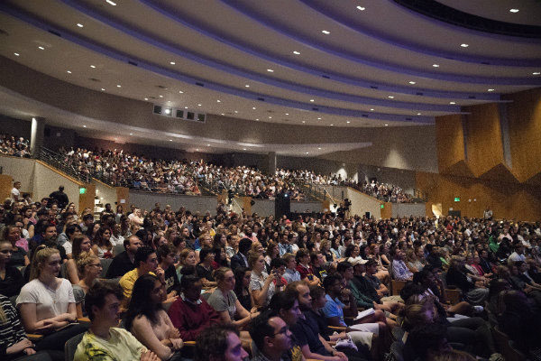 Langford Auditorium was at capacity for the Sept. 9 Chancellor's Lecture by actor and activist Terry Crews. (Joe Howell/Vanderbilt)