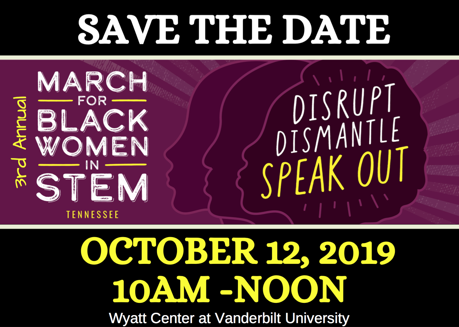 Third annual March for Black Women in STEM event flyer