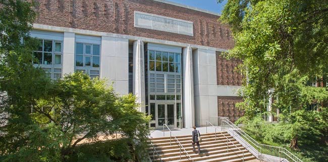 Photo of Vanderbilt Law School front door and stairs
