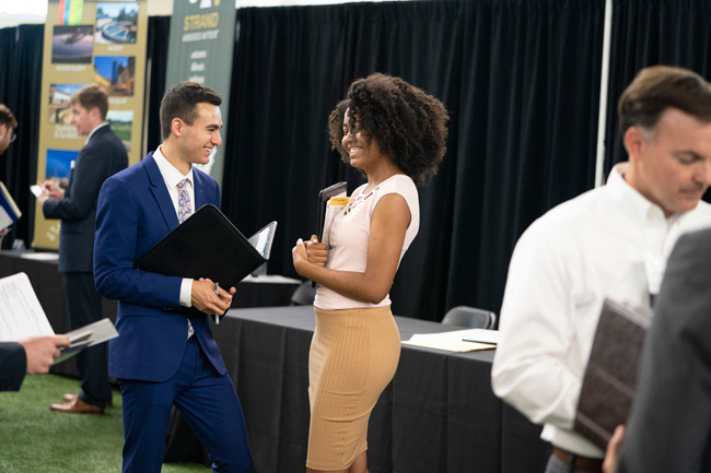 The Career Center provides ongoing opportunities for students to learn about and explore professional opportunities throughout the academic year, including career coaching, workshops, career panels, career fairs, industry treks and more. (Joe Howell/Vanderbilt)