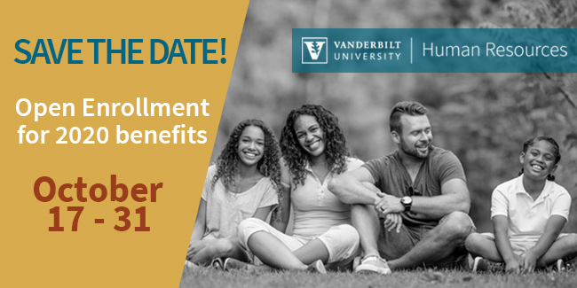Save the Date Open Enrollment for 2020 benefits Oct. 17-31