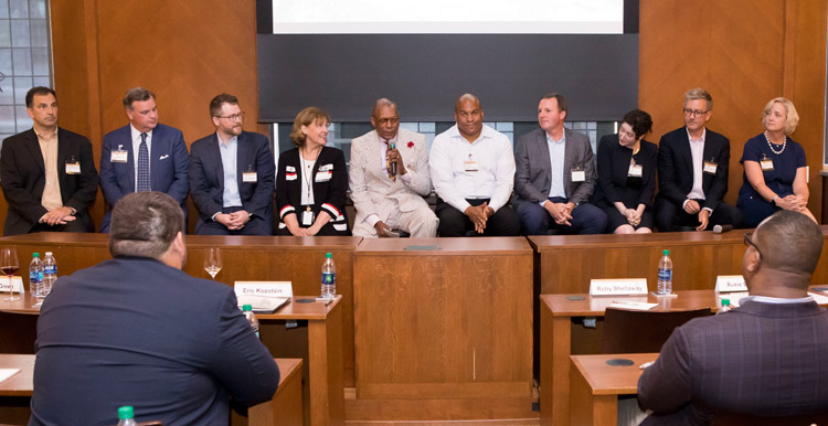 Senior leaders addressed Vanderbilt Leadership Academy participants for 2019-20 at the cohort's first meeting in August. (Susan Urmy/Vanderbilt)