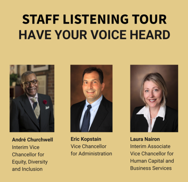 Staff Listening Tour Have Your Voice Heard graphic