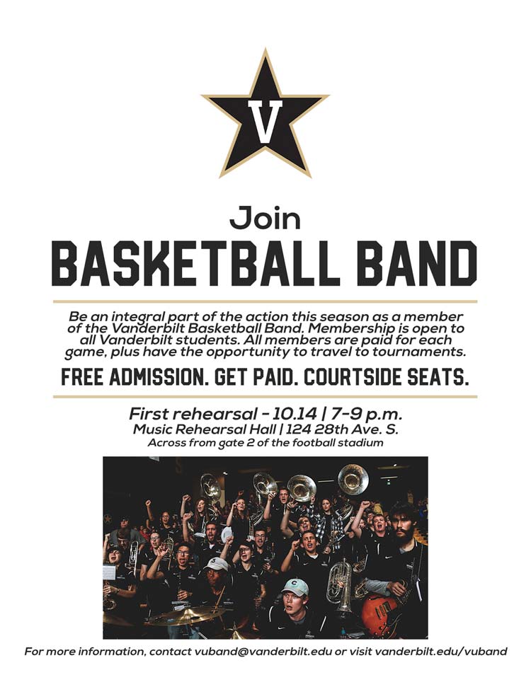 Join basketball pep band flyer