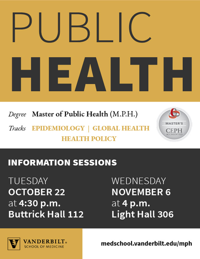 Master of public health information sessions