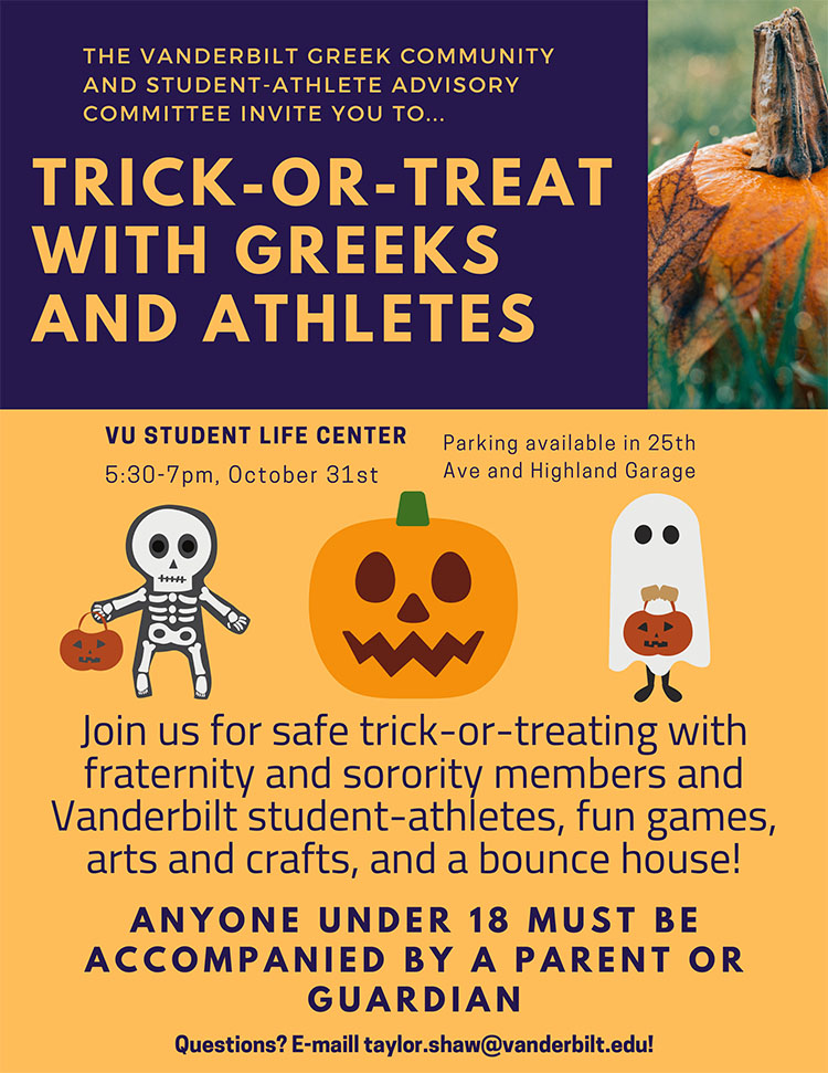 Trick-or-Treay with the Greeks and Athletes 2019