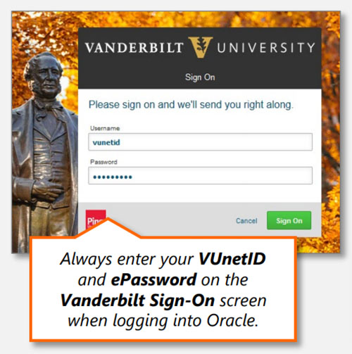 Vanderbilt single sign-on