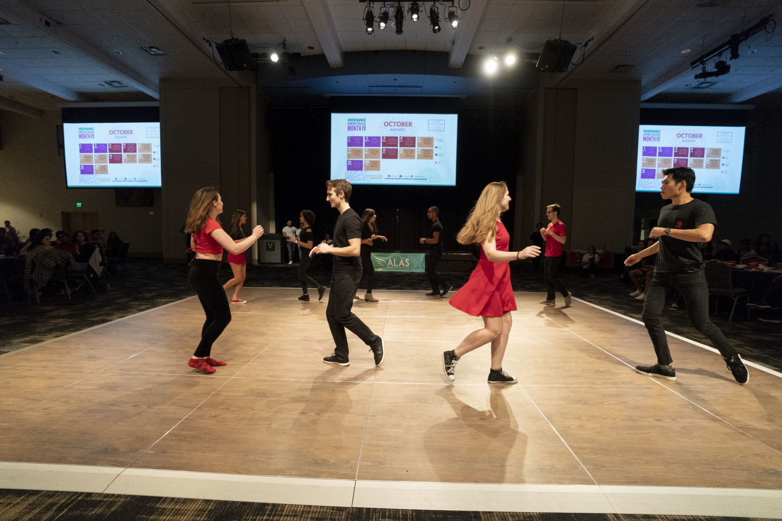 Students dancing at Sabor Latino (Joe Howell/Vanderbilt University)