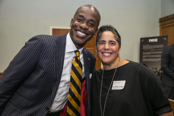 (L to r) Board of Trust members Kito Huggins, BS’96, JD’99, and Shirley M. Collado, BS’94 at the Posse Scholars 30th anniversary celebration at Vanderbilt University. (Anne Rayner/Vanderbilt)