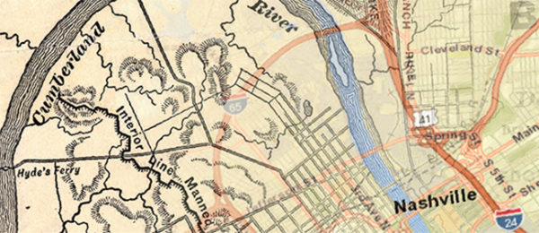 Partial map of Nashville