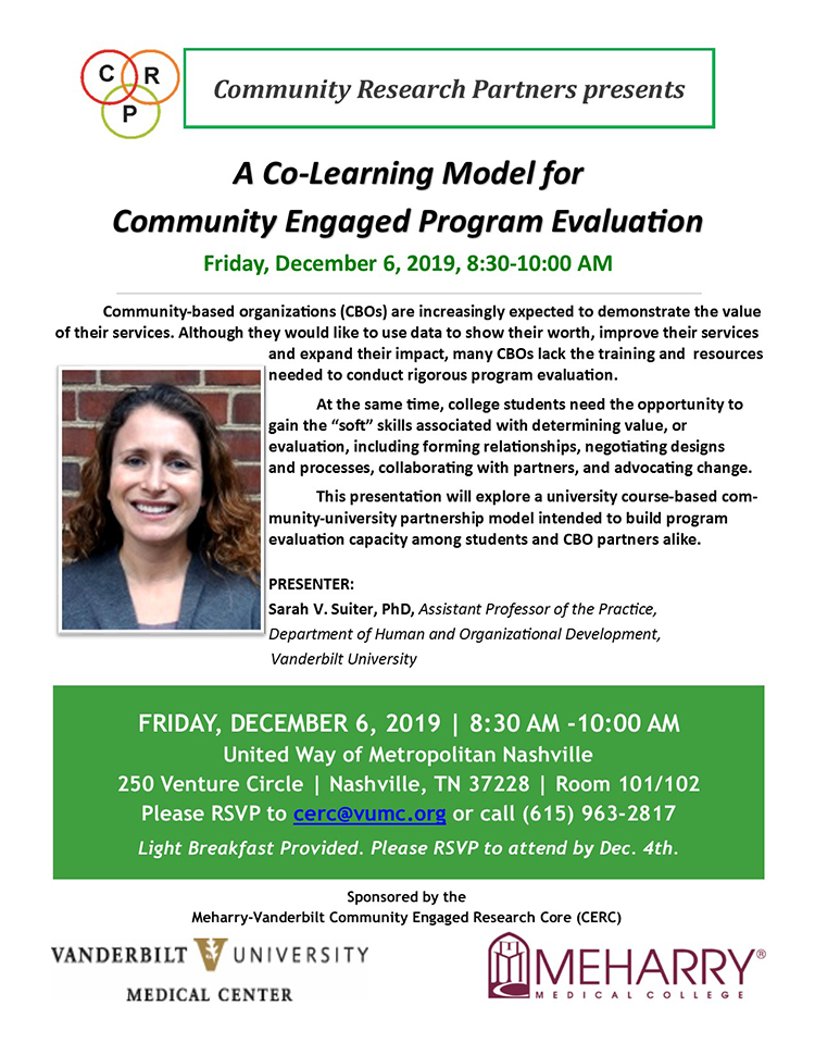 CERC flyer featuring Sarah Suiter presentation