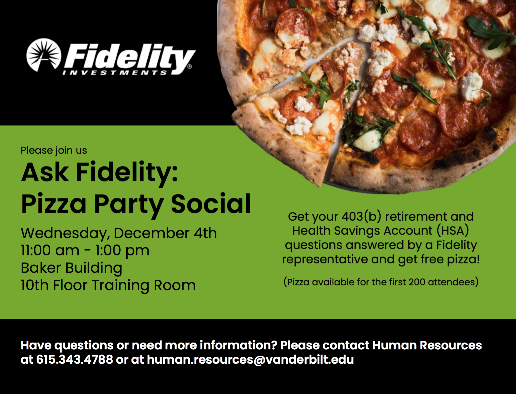 Human Resources pizza party flyer