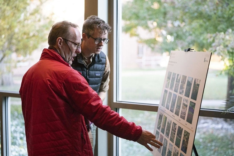 Those in attendance at the Nov. 12 town hall were invited to participate in an interactive exercise reimagining outdoor spaces in the Central Neighborhood. (Joe Howell/Vanderbilt)