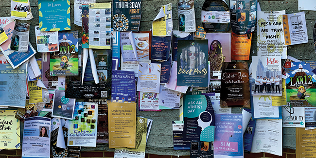 Bulletin board on campus (Vanderbilt University)