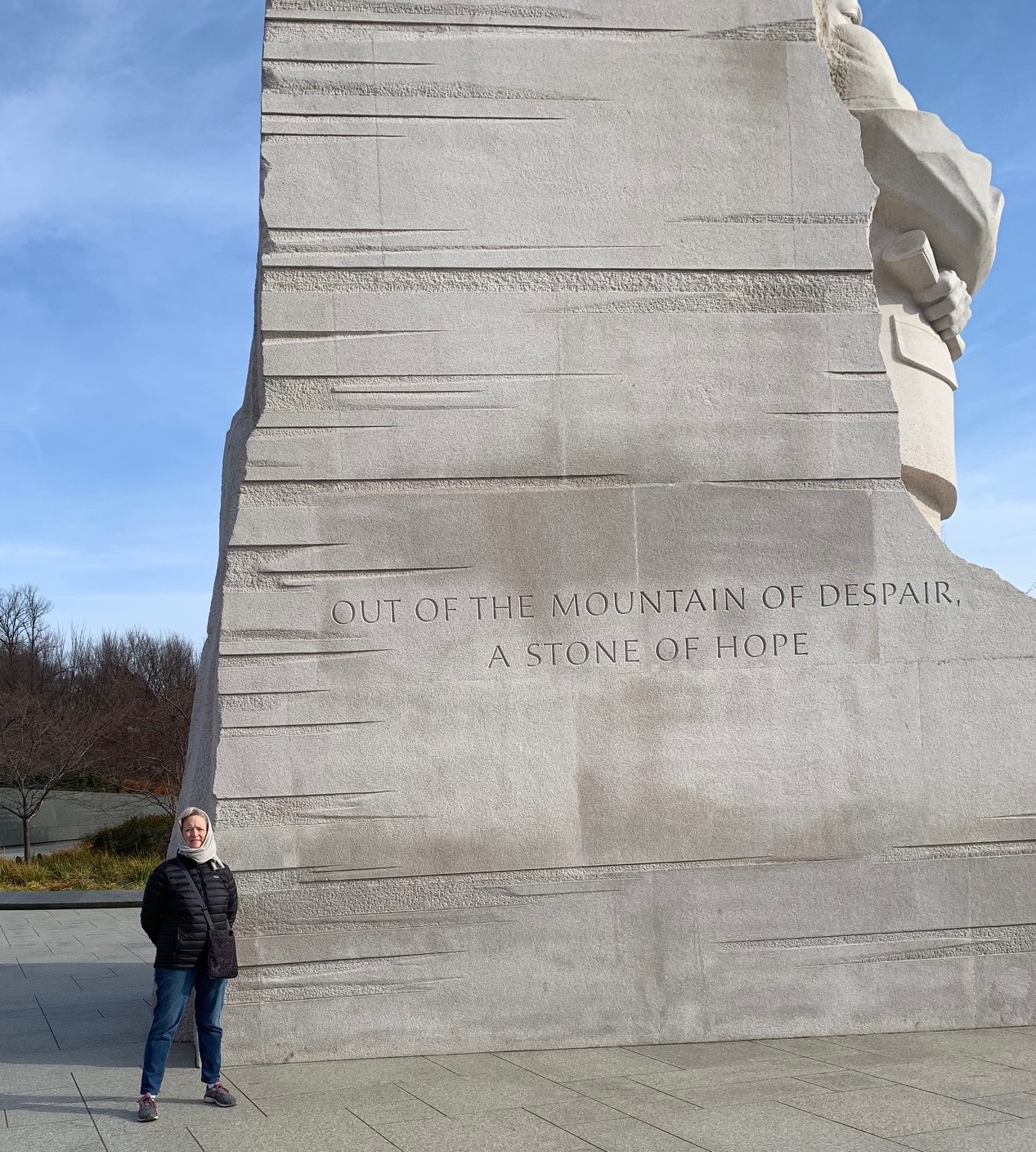 Interim Chancellor and Provost Wente at the Martin Luther King Jr. Memorial in Washington, D.C. (photo courtesy of Susan R. Wente/Vanderbilt)