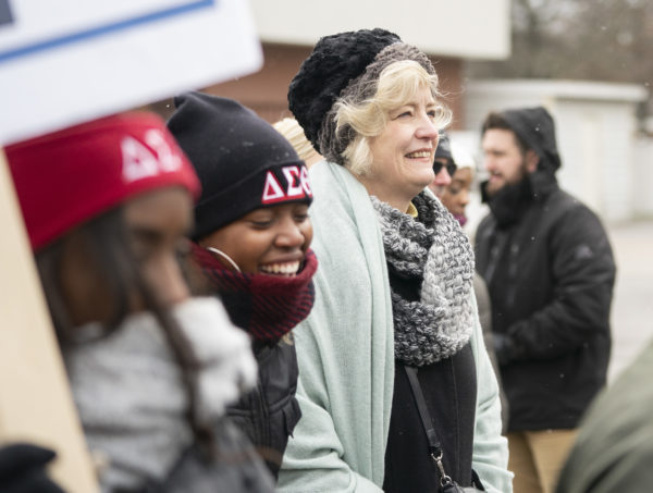 2020 MLK Day March in Nashville starting at Jefferson Street and finishing at TSU’s Gentry Center. Vanderbilt students, faculty, staff and university leadership, including Interim Chancellor and Provost Susan R. Wente, took part in the march and convocation. (Vanderbilt University/Joe Howell)