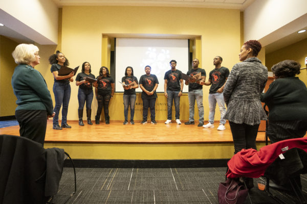 Melanated A Cappella performed at the MLK Commemorative Series Kickoff event. (Vanderbilt University/Joe Howell)