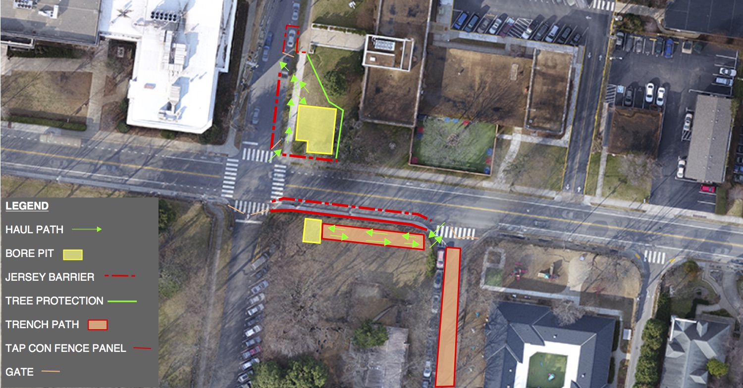 Site map of 19th avenue bore pit protection